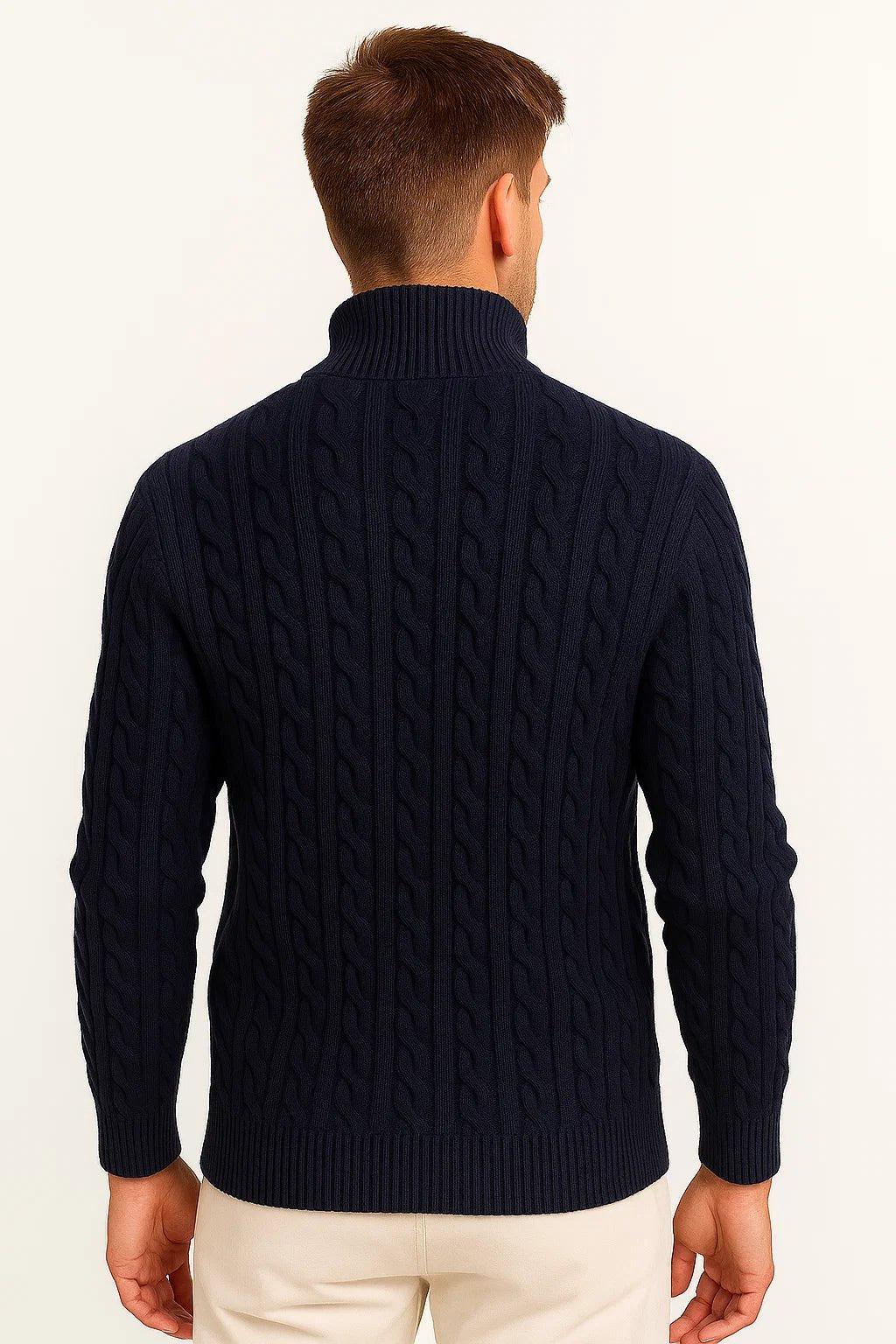 Henrik | Pull en Tricot Classique avec Zip Quart