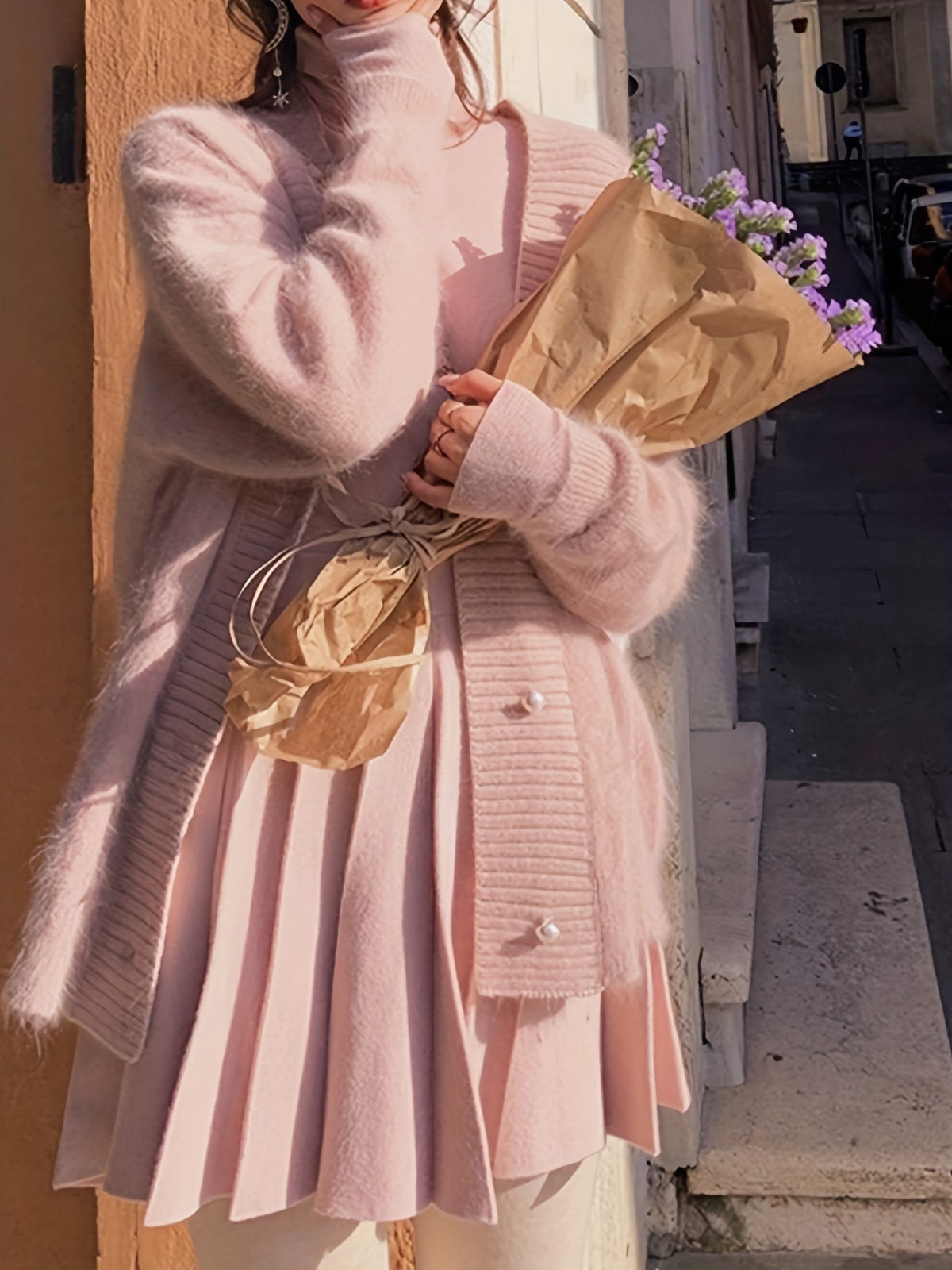 Linda - Gilet Oversized en Mohair Élégant