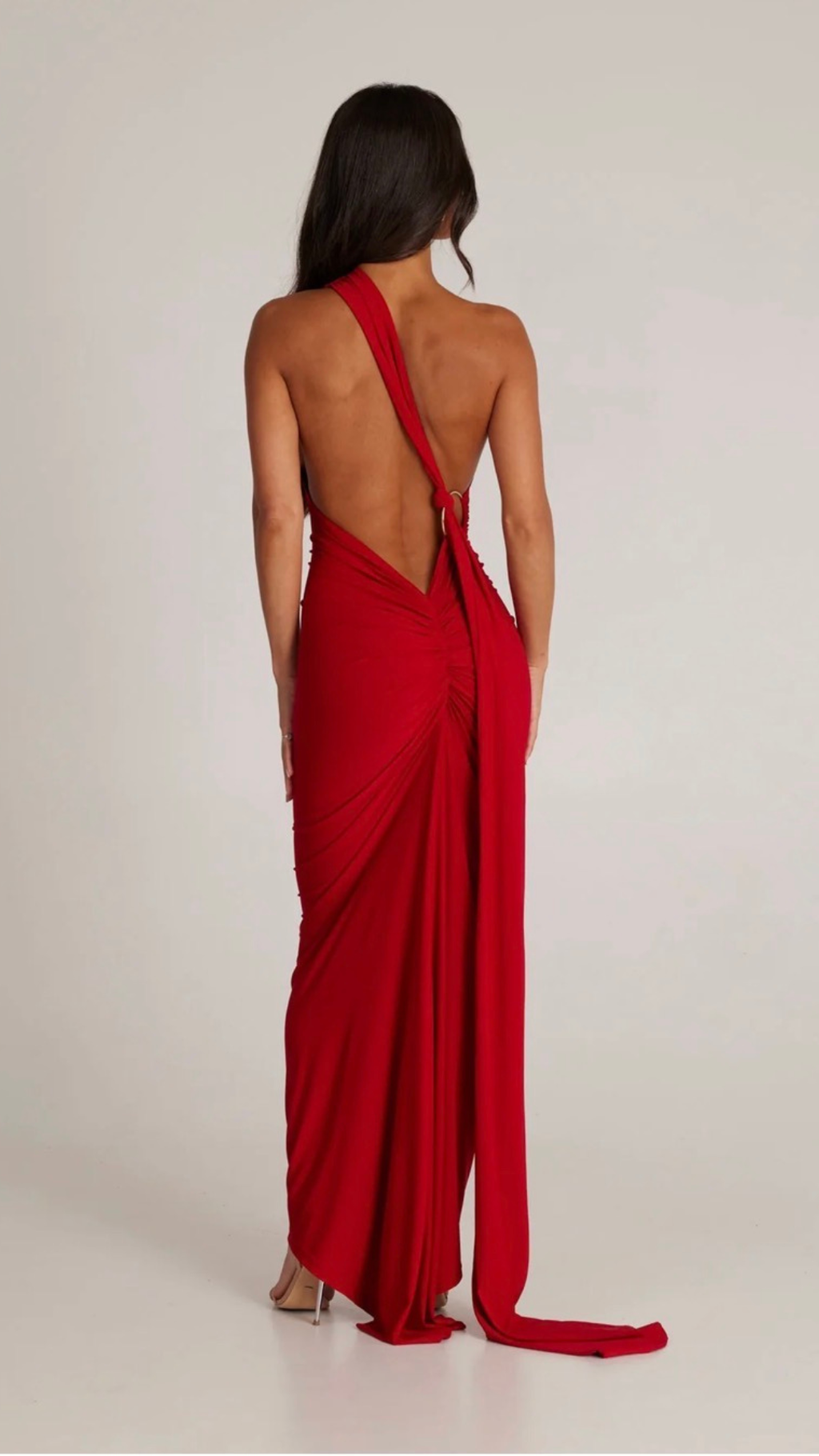 Yariela | Robe Maxi en Velours Élégante avec Traîne Latérale