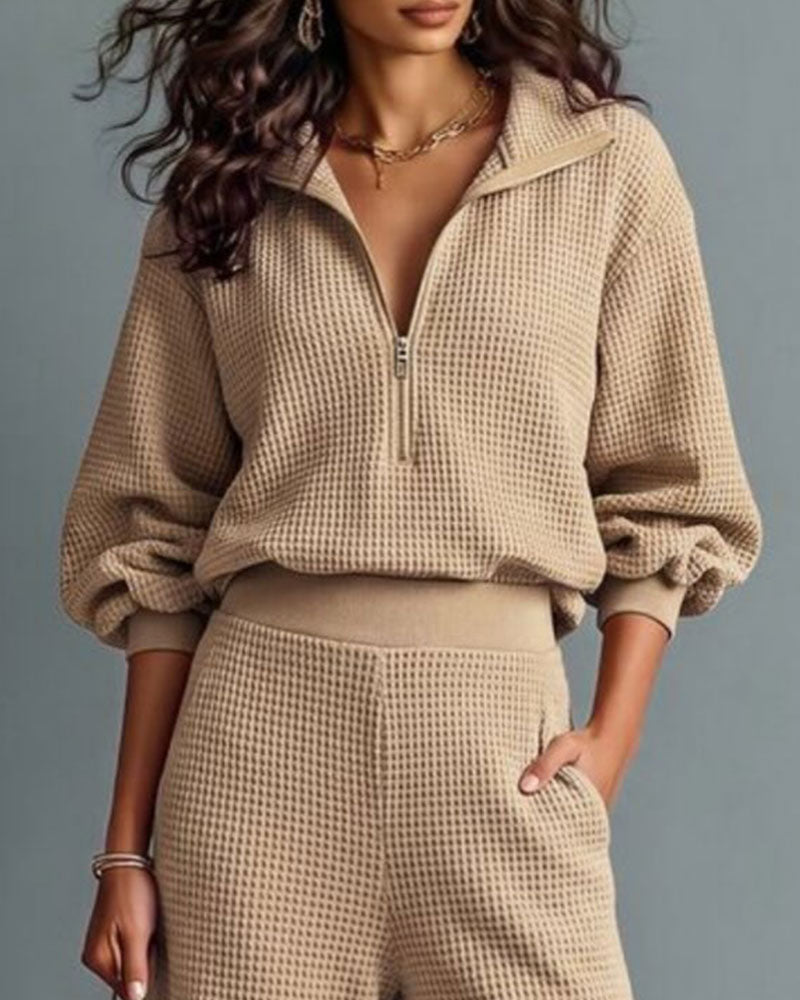 Ensemble de Poche Waffle à Demi-Zip