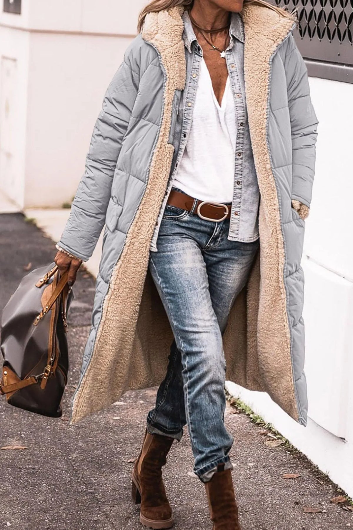Veste Courte en Coton à Capuche