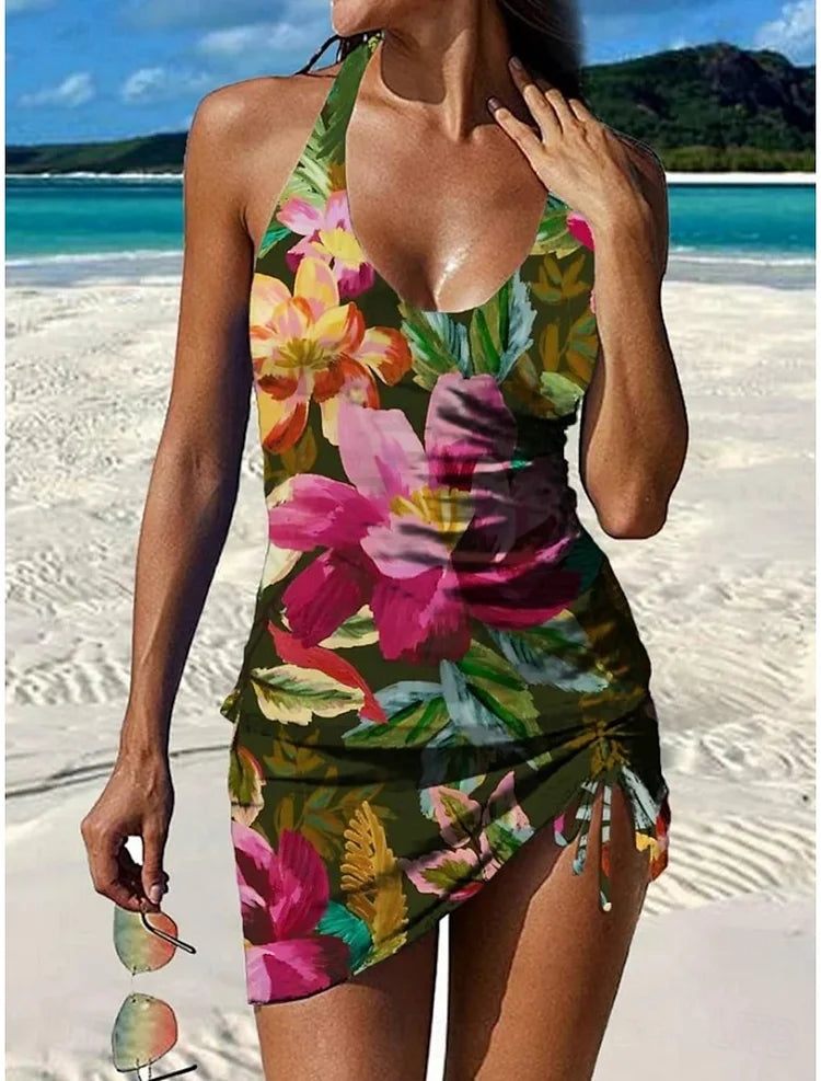 Fiesta – Maillot de bain graphique avec short, effet ventre plat