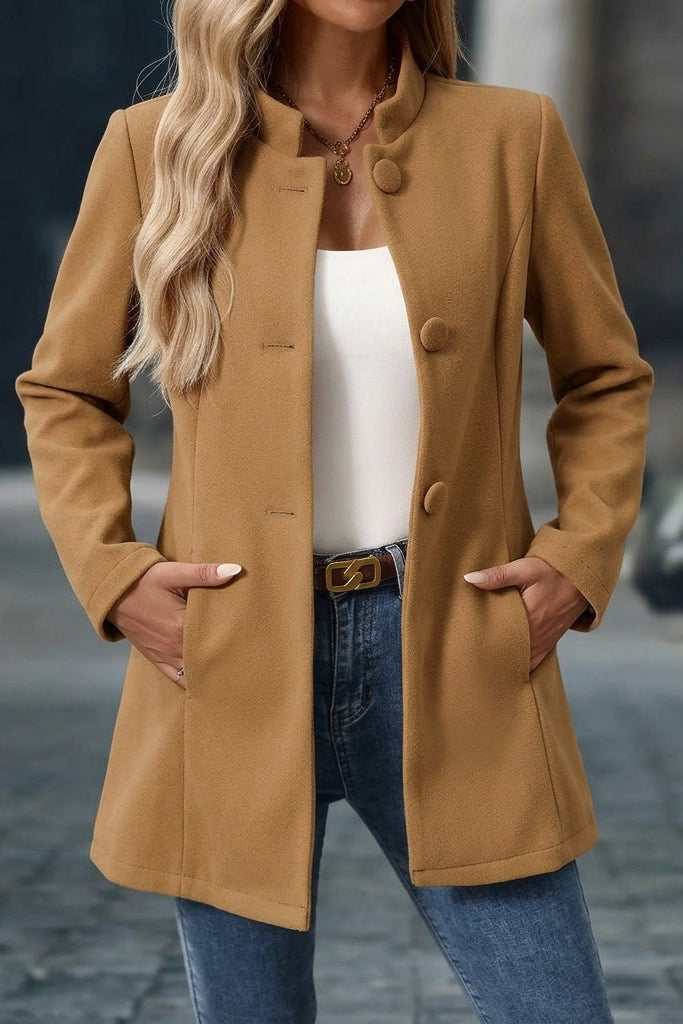 Blazer Long Élégant à Devant Ouvert