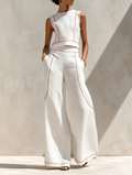 Ensemble femme deux pièces avec coutures contrastées