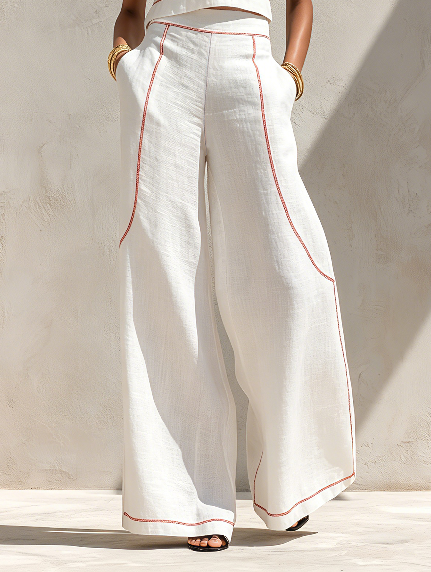 Ensemble femme deux pièces avec coutures contrastées