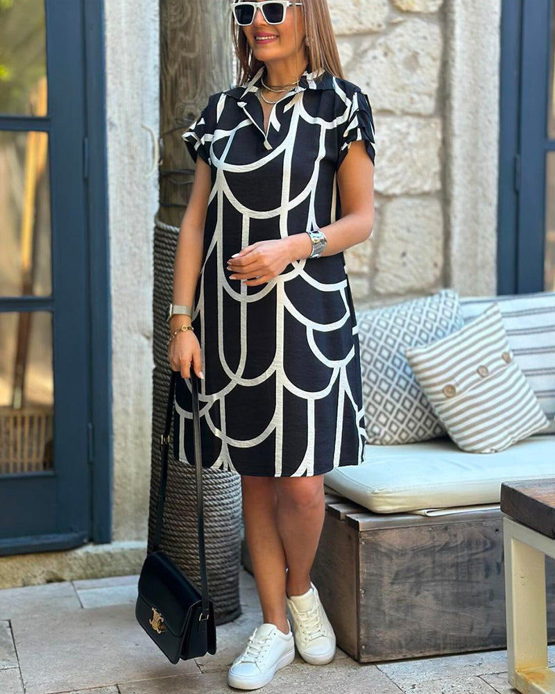 Ailech | Robe à manches courtes élégante pour le quotidien et les vacances