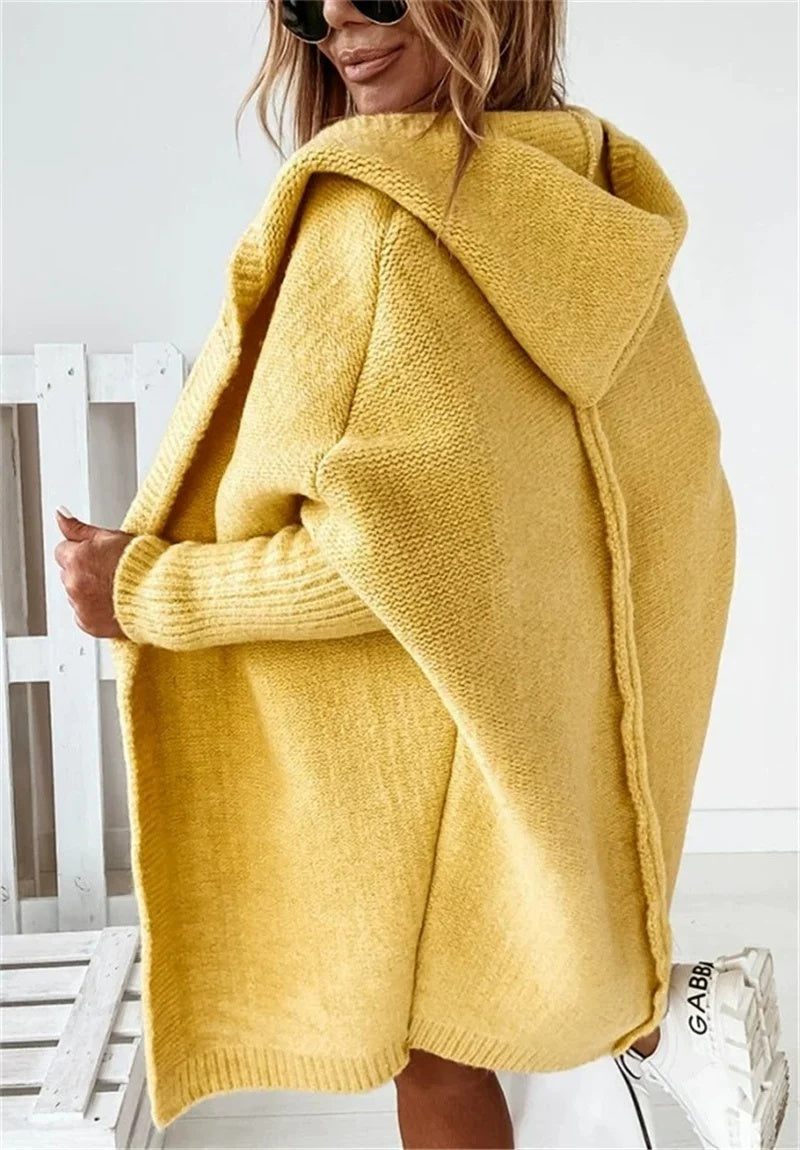 Cardigan Femme avec Capuche | Coupe Ouverte Décontractée