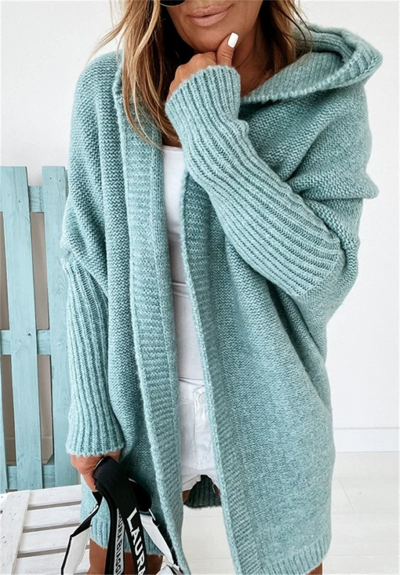 Cardigan Femme avec Capuche | Coupe Ouverte Décontractée