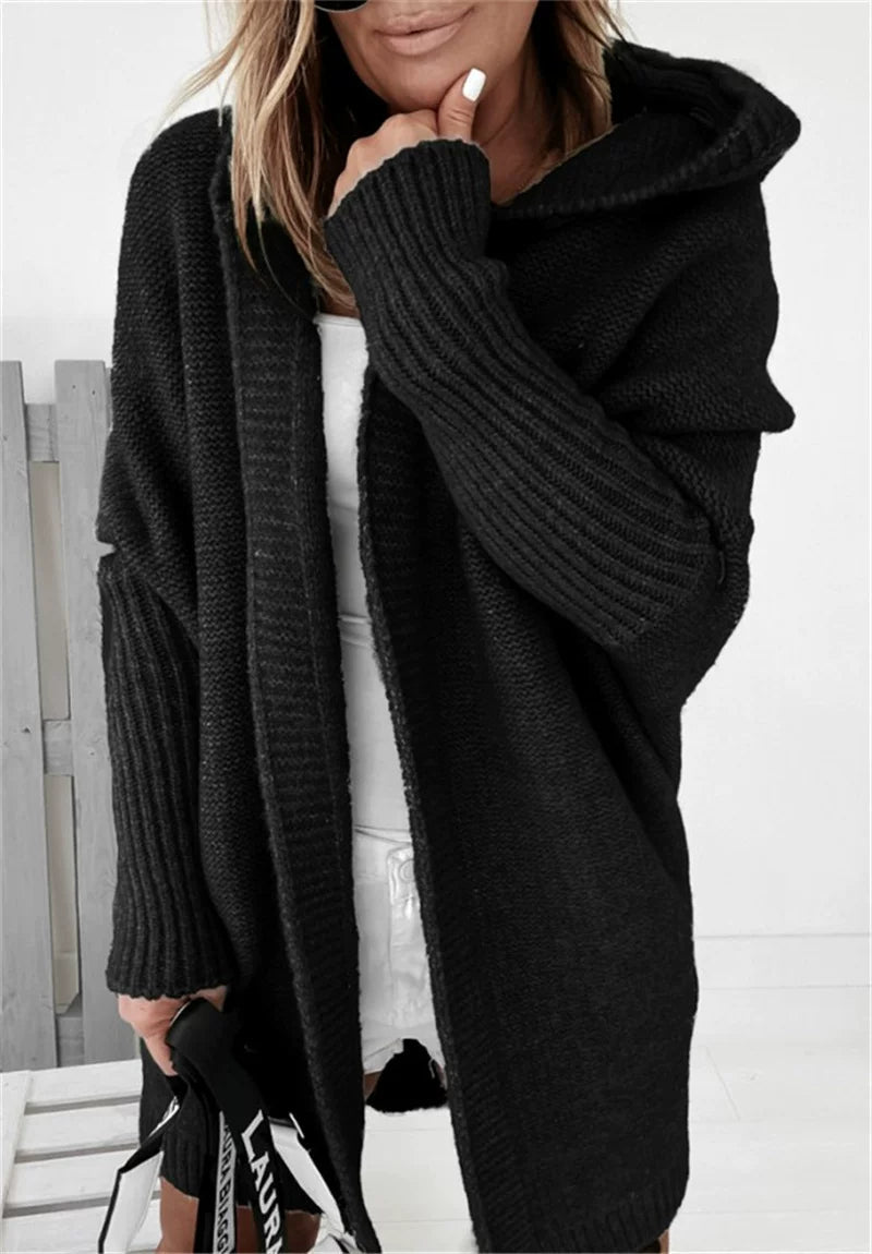 Cardigan Femme avec Capuche | Coupe Ouverte Décontractée