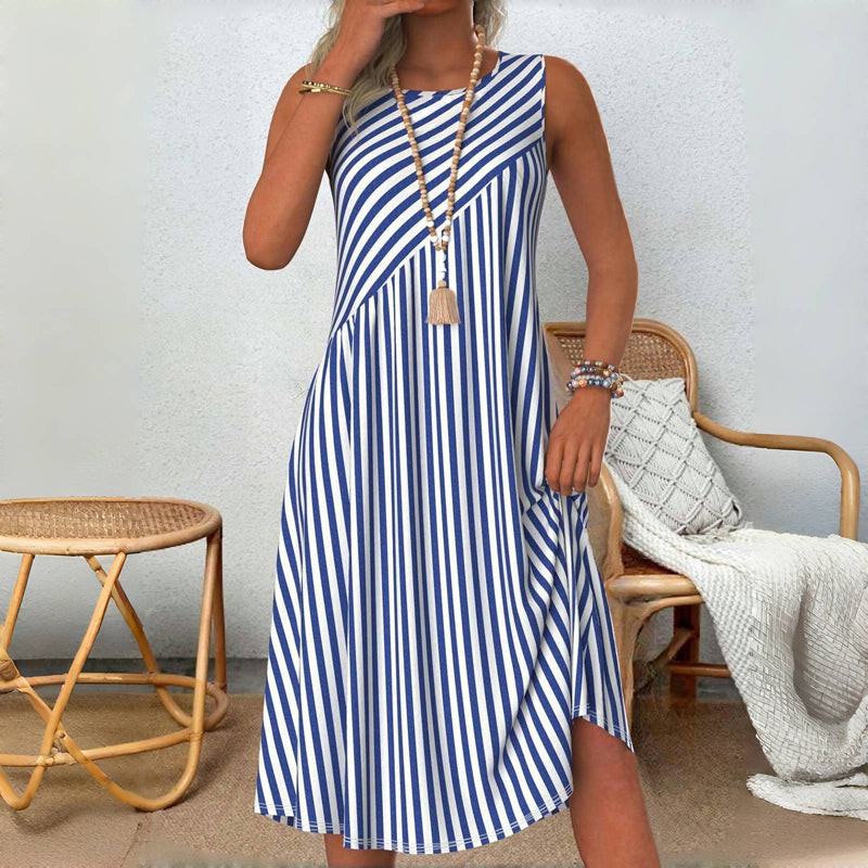 Heidi™ - Robe d'été sans manches à rayures avec couverture du ventre
