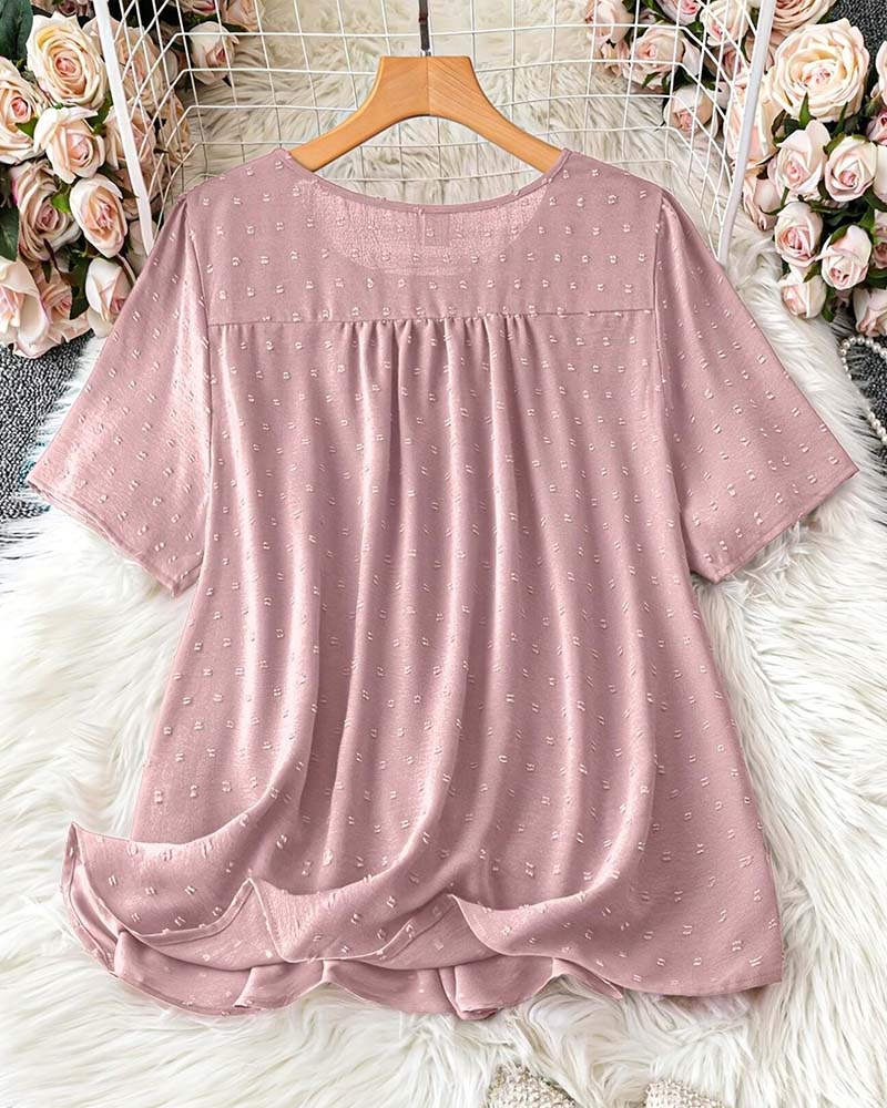 Blouse Col Rond Mode Décontractée