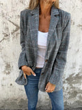 Olivia | Blazer à motif tartan élégant et décontracté
