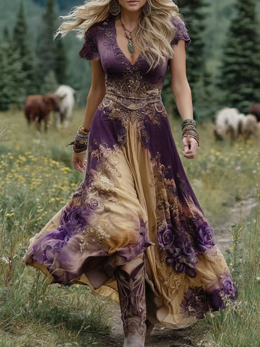 Mavis™ – Robe Maxi Florale Élégante