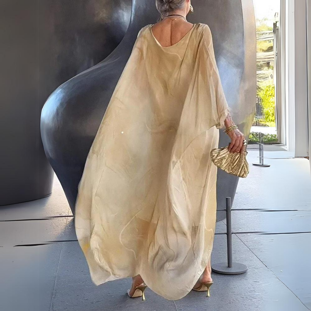 Paetyn | Robe maxi avec col rond et manches longues