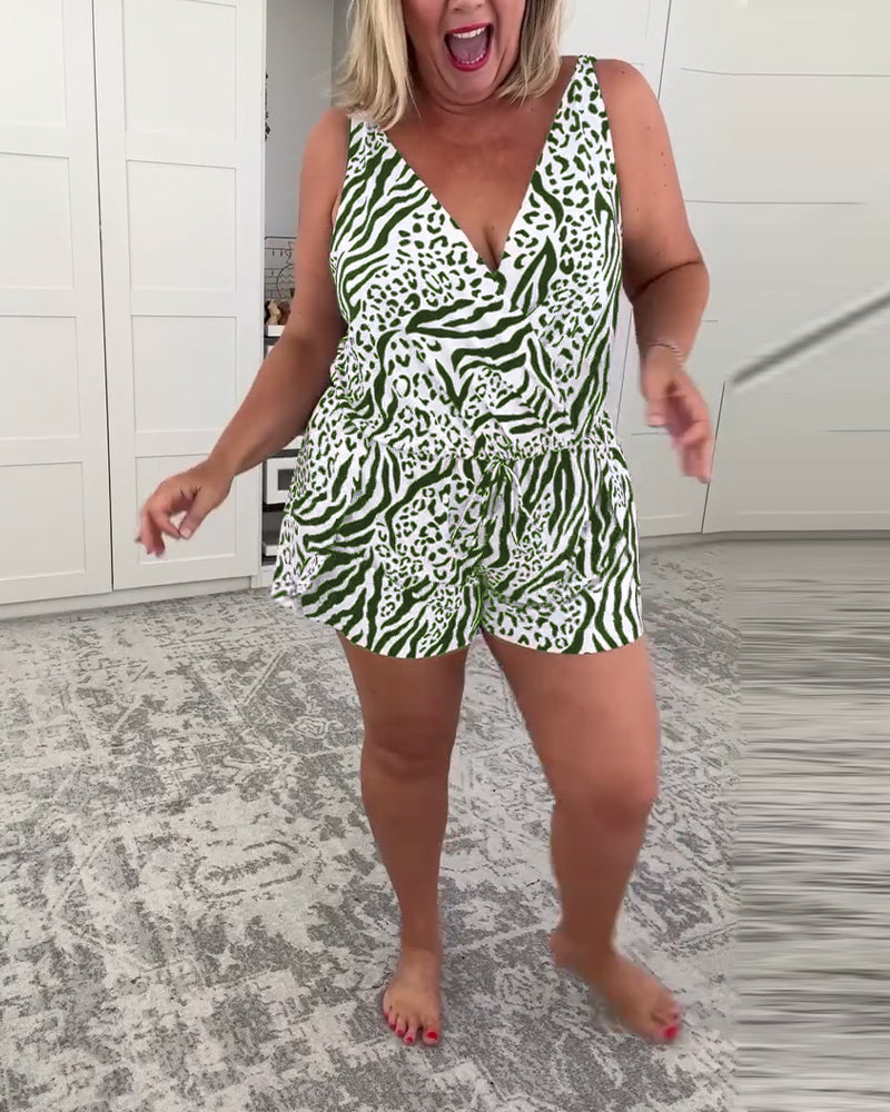 Maillot de bain slim fit imprimé zèbre
