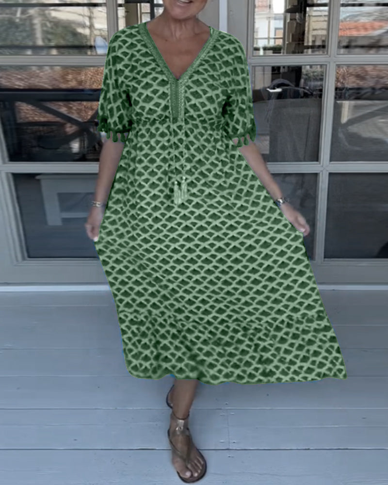 Robe décontractée imprimée à col en V