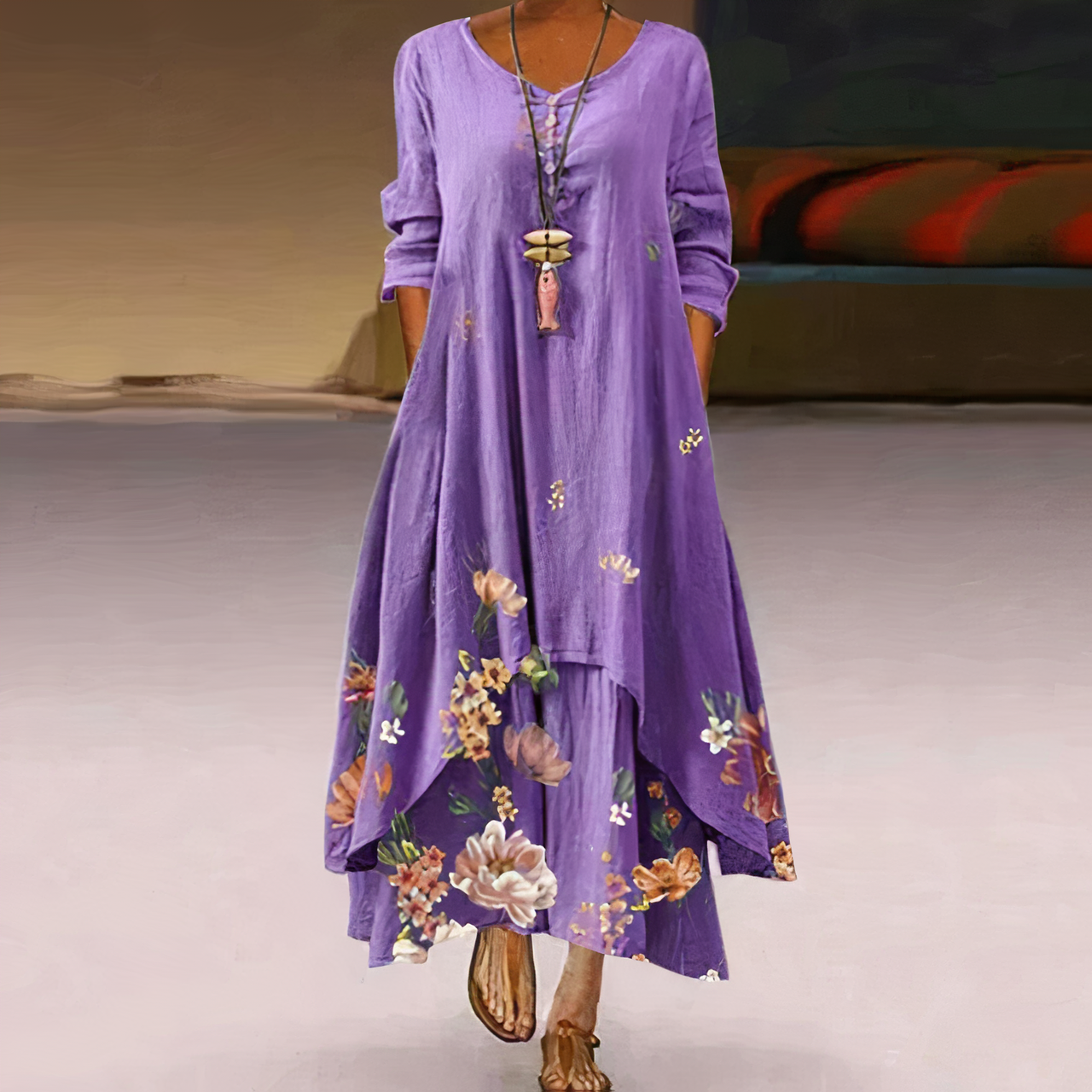 Flora | Robe Maxi Longue à Imprimé Floral pour Femmes