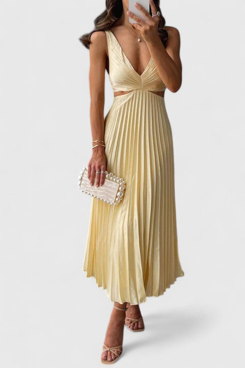 Robe de Mariage pour Invitées | Sans Manches Plissée