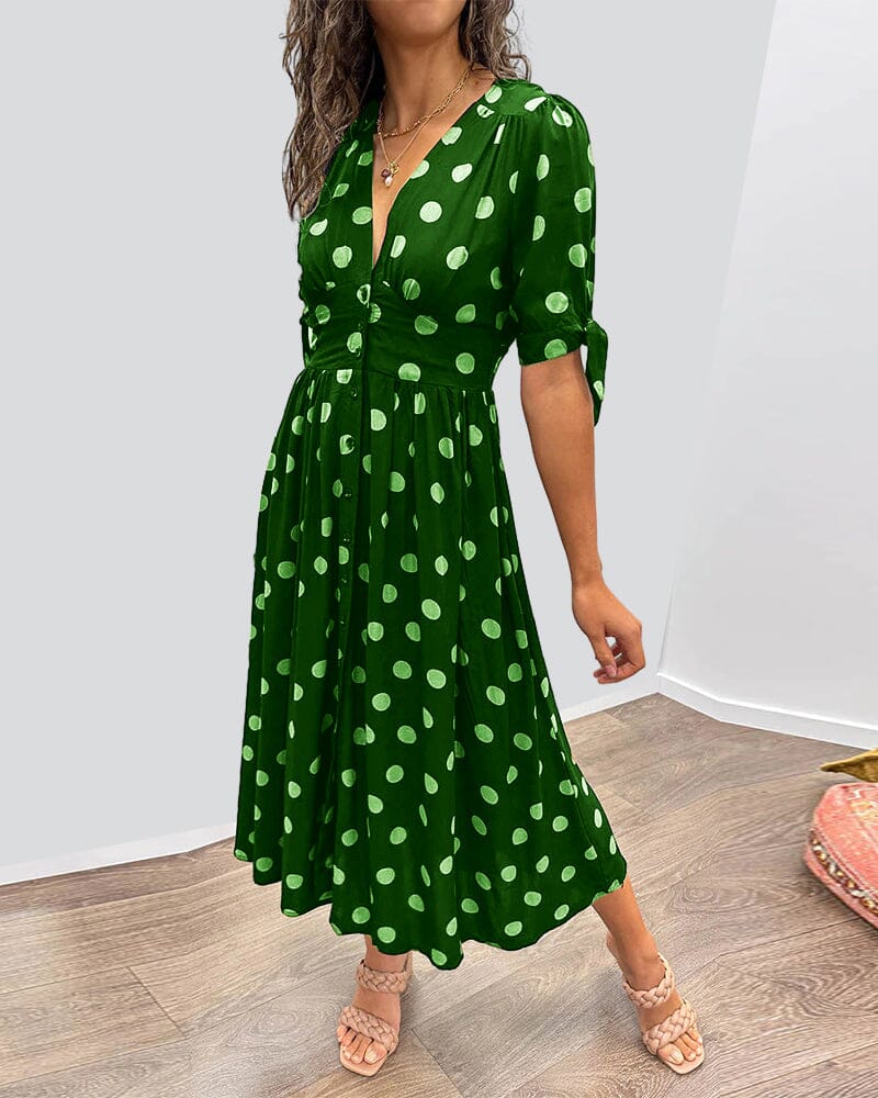Bellamy - Robe à décolleté en V avec pois