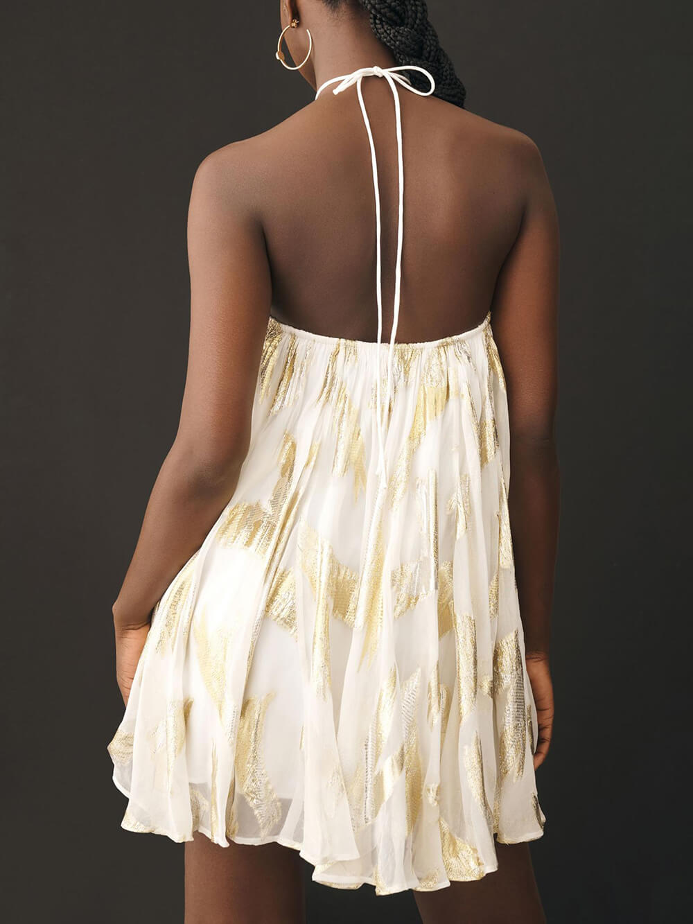 Robe Mini Blanche Femme | Dos Nu Sans Manches