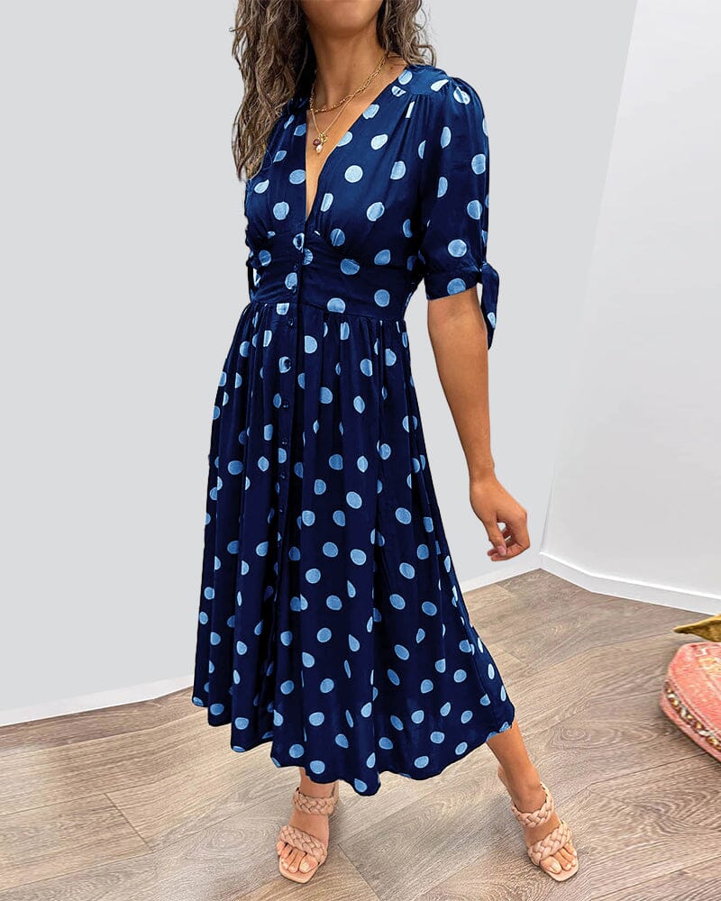 Bellamy - Robe à décolleté en V avec pois