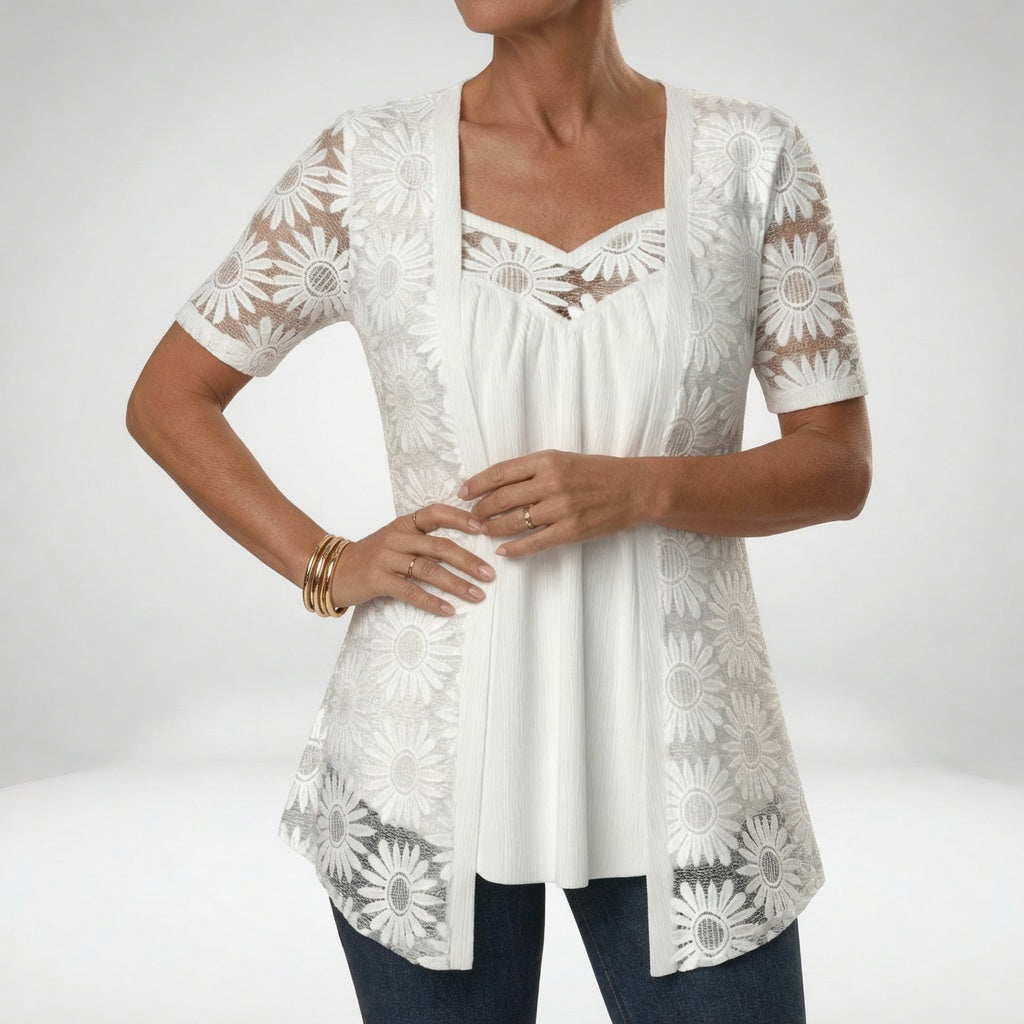 Soravie | Blouse en dentelle confortable pour le quotidien et les loisirs