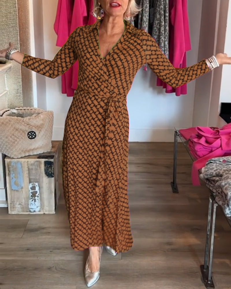 Robe Maxi Élégante à Col V