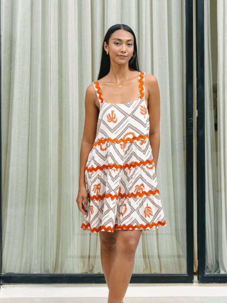 Robe d'Été Mini Femme | Col Carré à Volants
