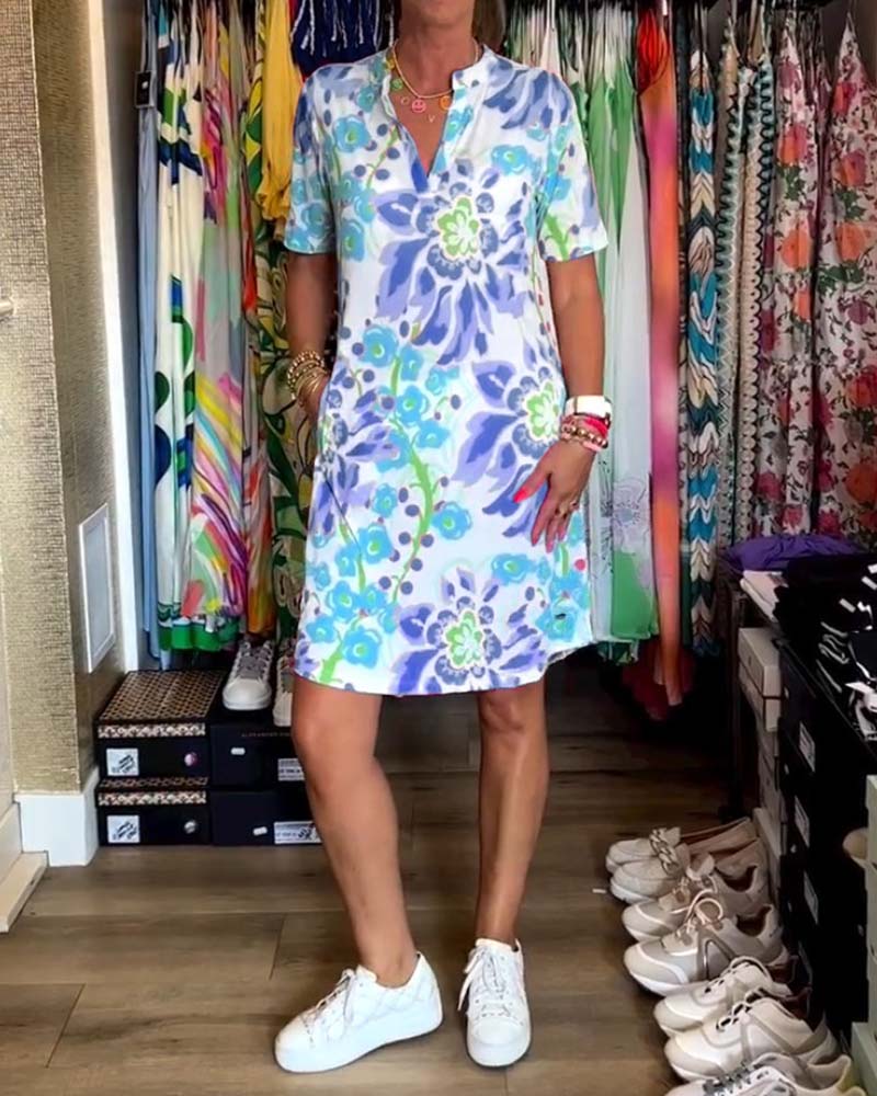 Federica™ - Robe à manches courtes avec imprimé floral