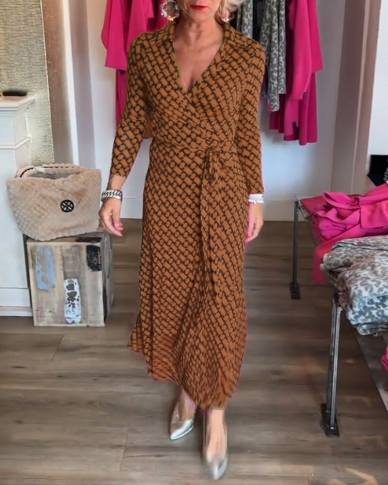 Robe Maxi Élégante à Col V