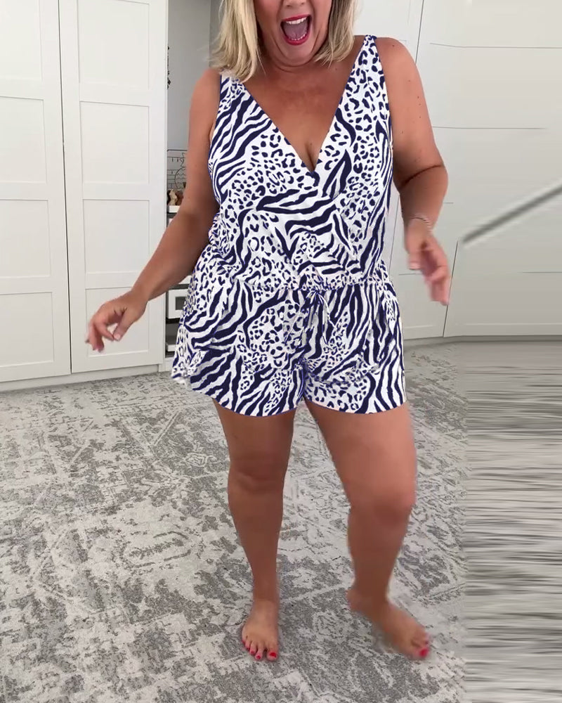 Maillot de bain slim fit imprimé zèbre