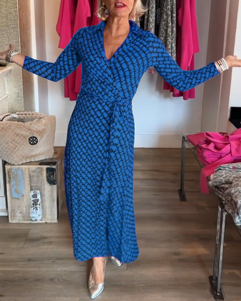 Robe Maxi Élégante à Col V