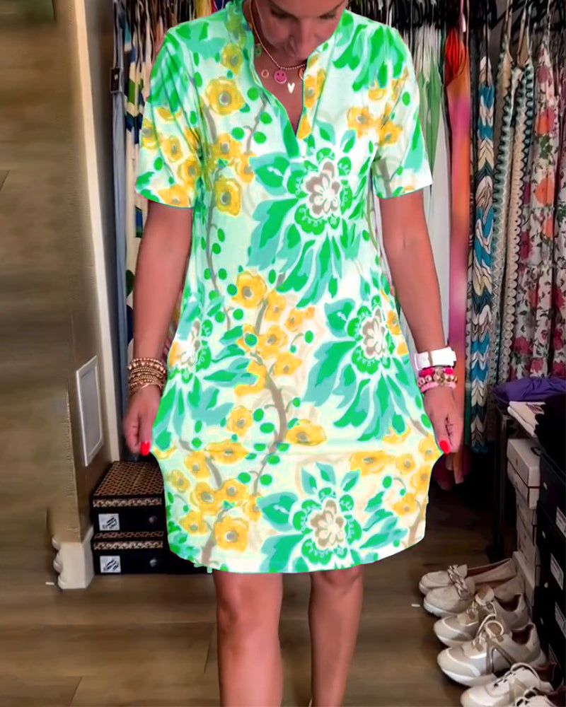 Federica™ - Robe à manches courtes avec imprimé floral