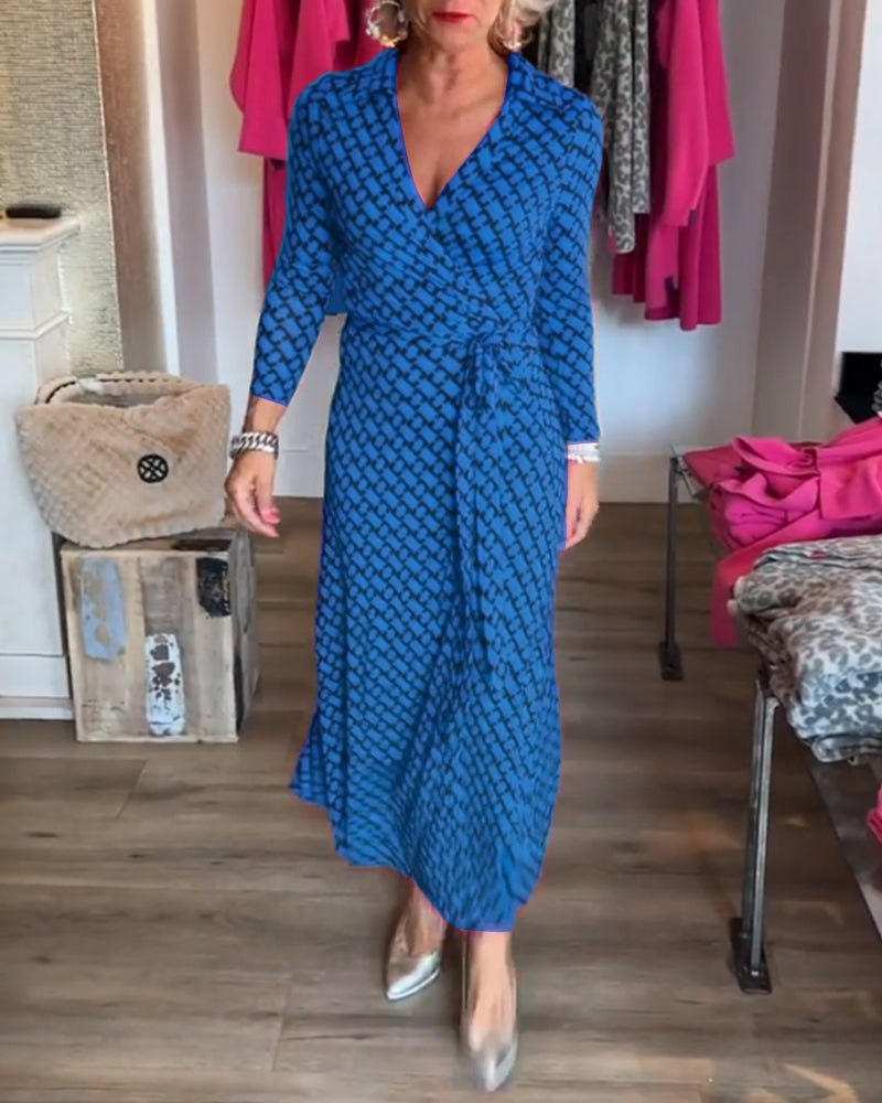 Robe Maxi Élégante à Col V
