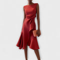 Juliette™ – Robe Midi Asymétrique Drapée Élégante