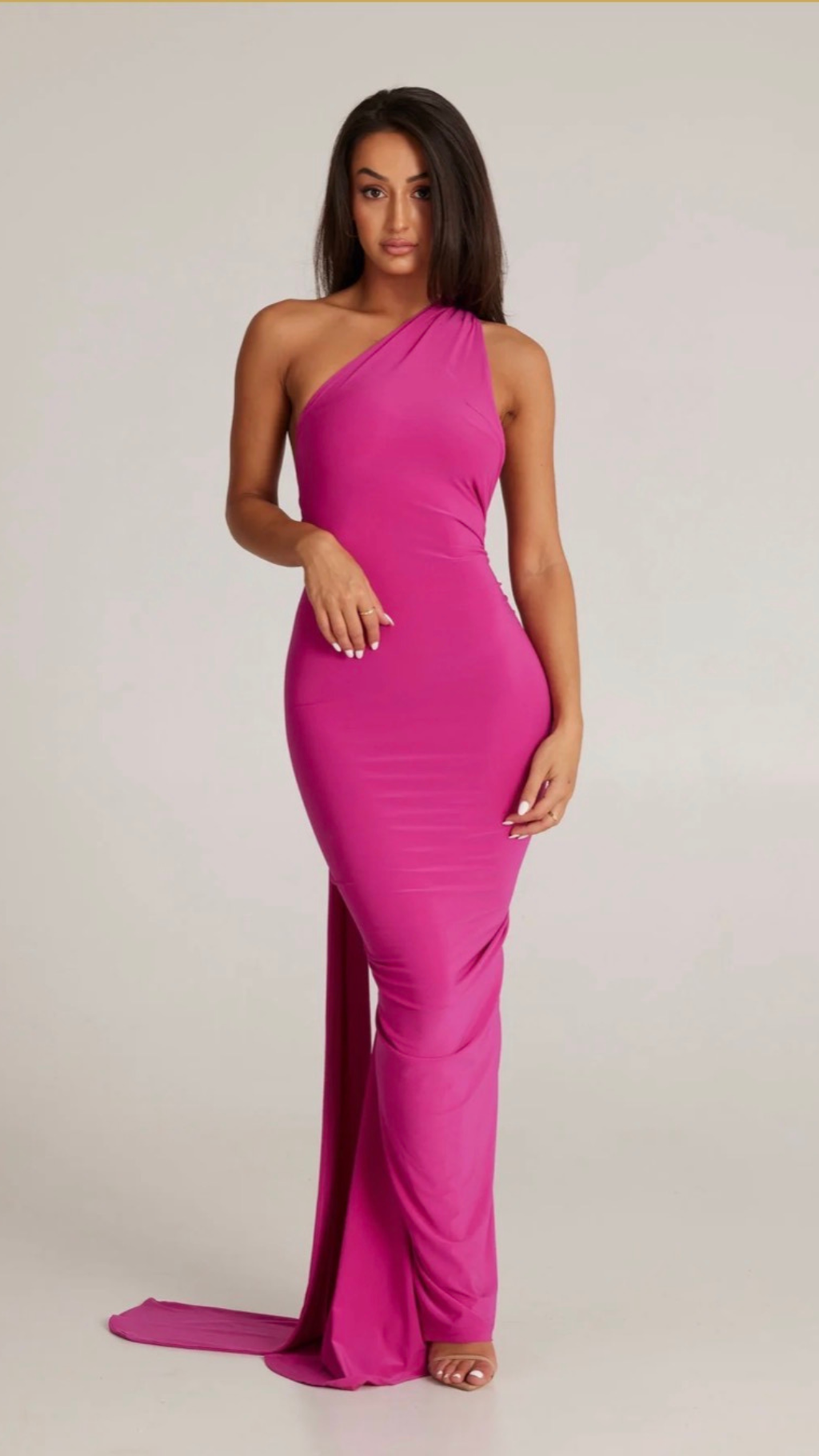 Yariela | Robe Maxi en Velours Élégante avec Traîne Latérale