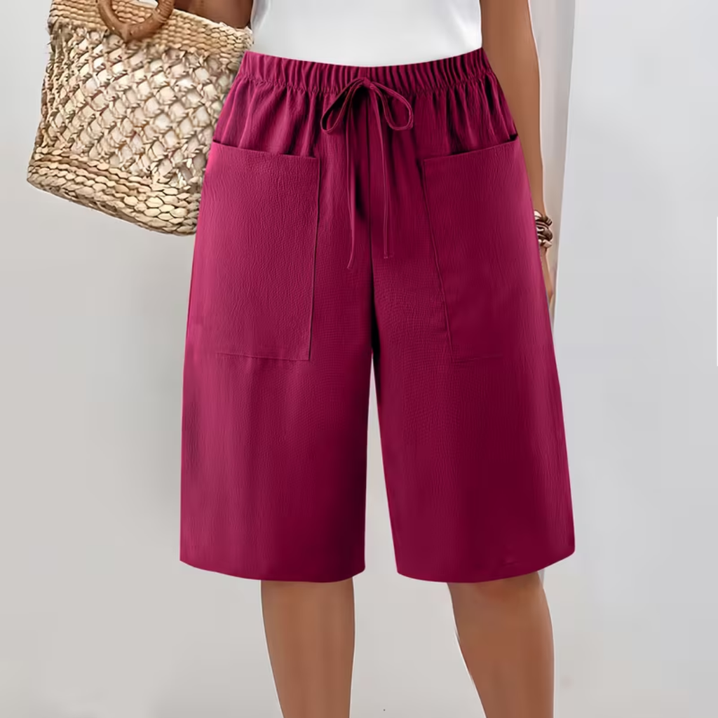Short long femme avec poches et cordon ajustable