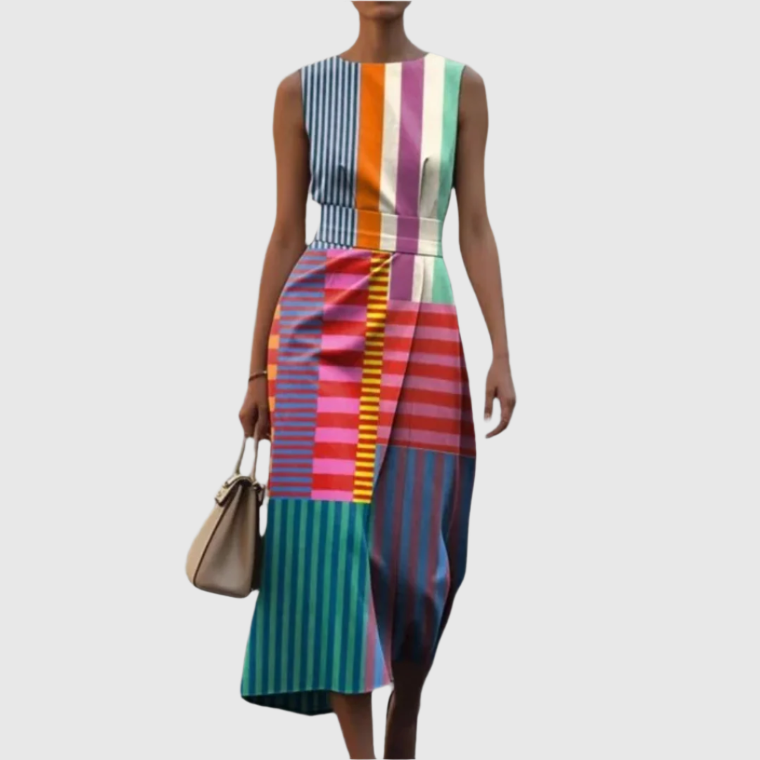 Celine™ – Robe Drapée Géométrique Élégante