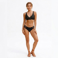 Bas de Maillot de Bain High Waist Bikini Bottoms avec Détails Transparents