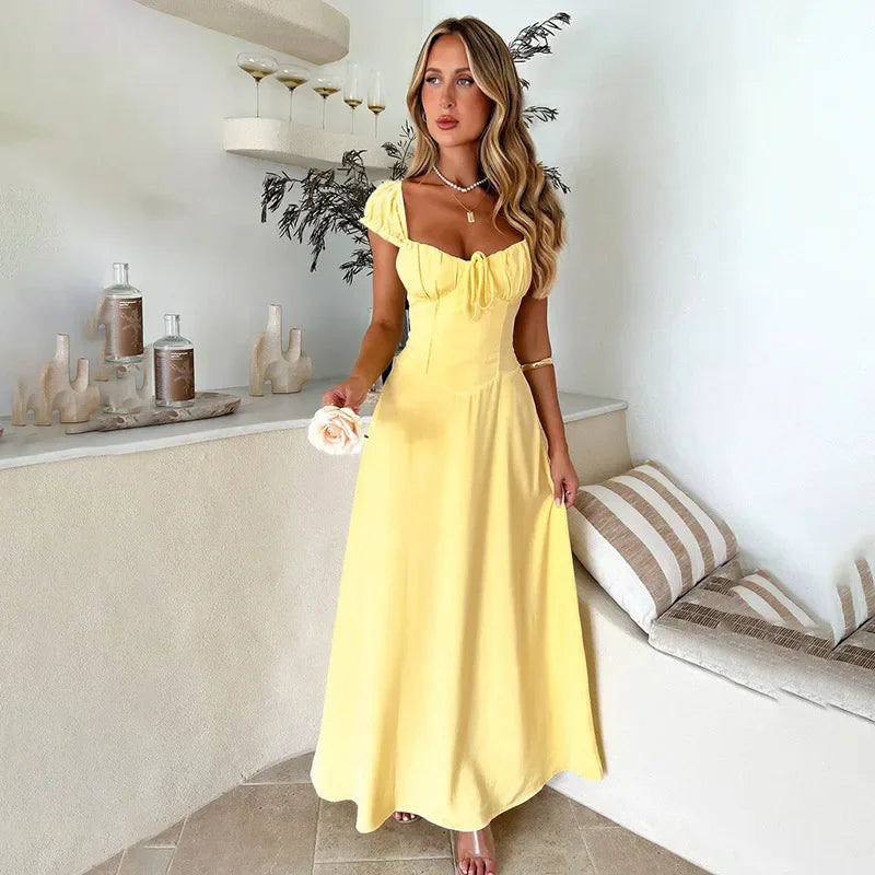 Robe Maxi Empire Jaune