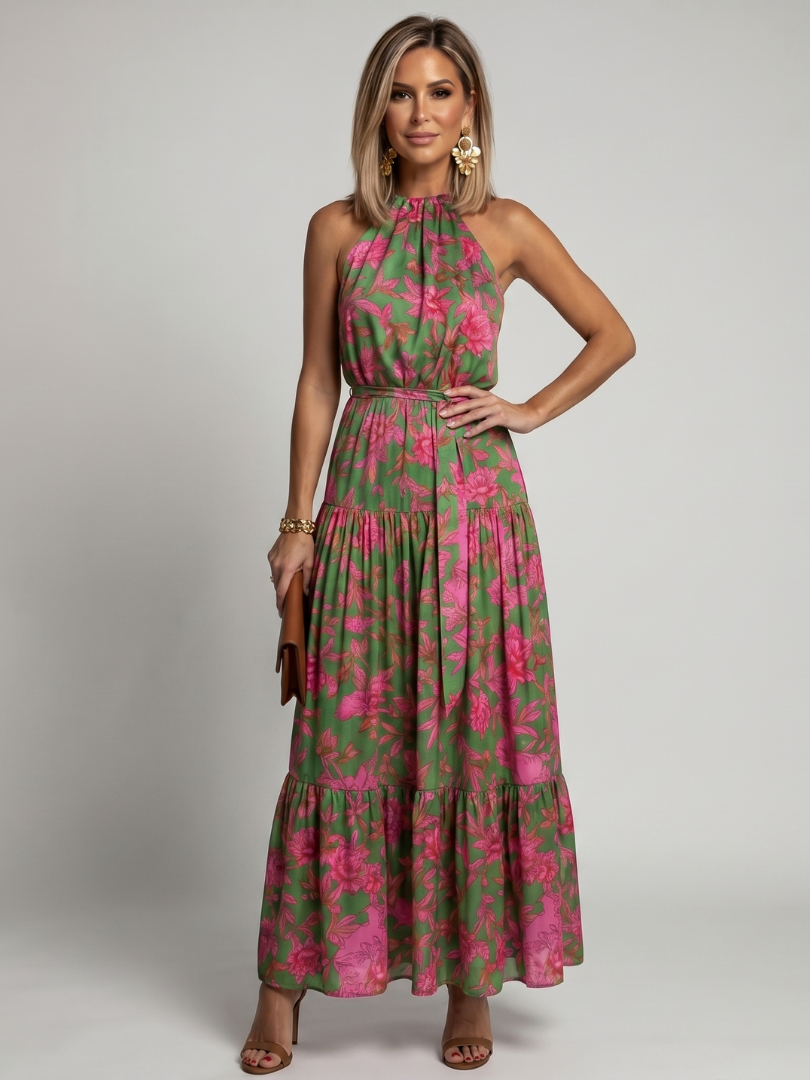 Rowen | Robe midi drapée à bretelles