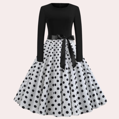 Robe à col rond à motifs floraux pour femme | Midi