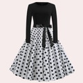 Robe à col rond à motifs floraux pour femme | Midi