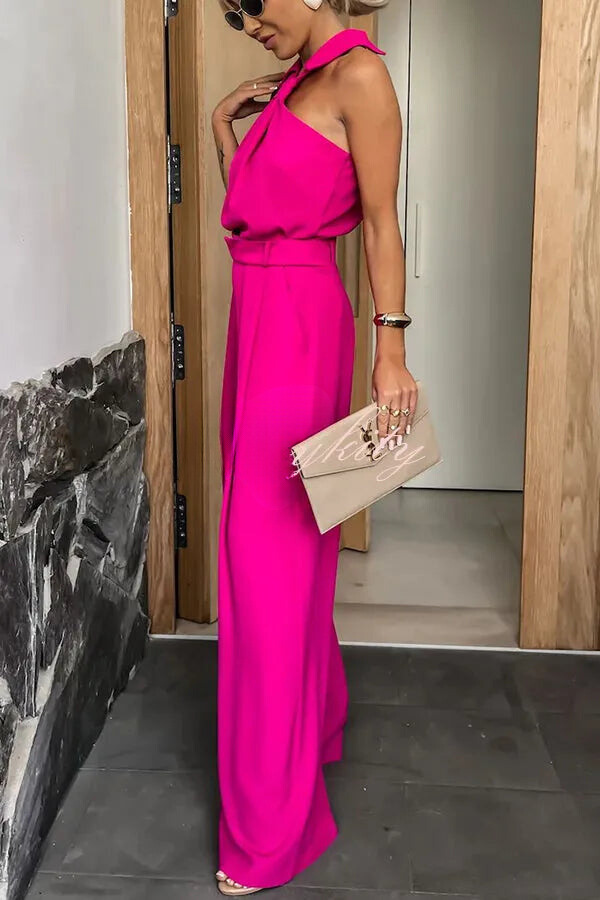 Combinaison Avec Col Halter Et Jambe Large Pour Femmes | Idéal Pour Soirées Et Événements
