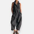 Combinaison femme sans manches oversize avec poches utilitaires