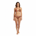 Bikini de Deux Pièces à Imprimé Géométrique avec Haut Triangle et Liens Latéraux