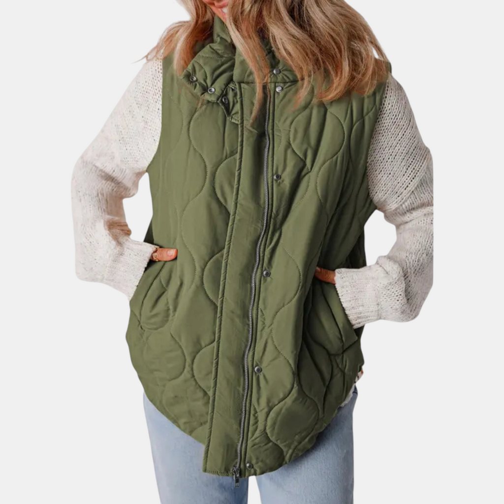 Gilet pour femmes avec boutons et poches, capuche