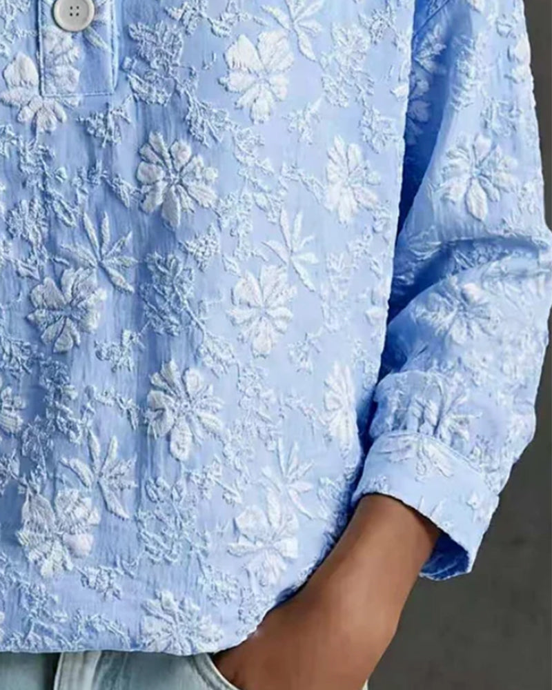 Blouse Col Mock Bouton Mode