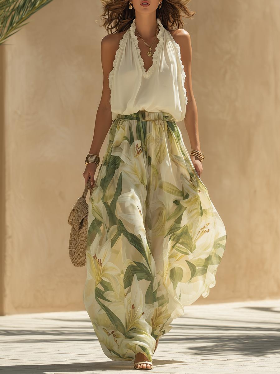Lysandra | Ensemble fluide Druck Élégantes Lilies