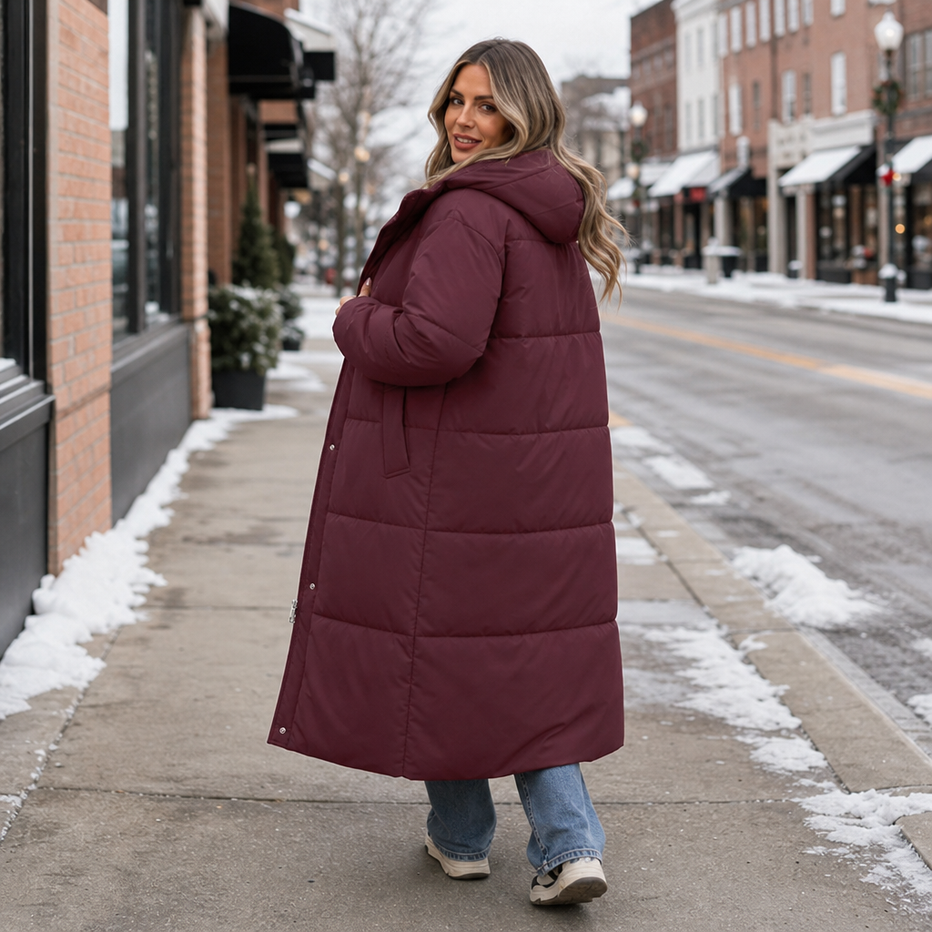 Elise | Manteau d'hiver long et élégant pour femmes avec capuche